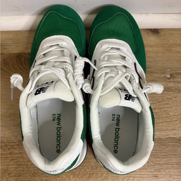 New Balance Classic 574 Style Sneakers in Classic Pine Green & White - Picture 10 of 11